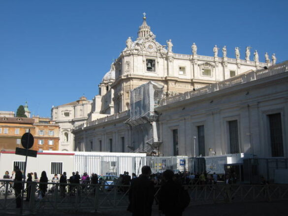 View on the Basilica from the side where one of the entrances is