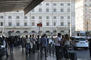 Termini station - Taxi stand is right to your left when you exit Piazza dei Cinquecento