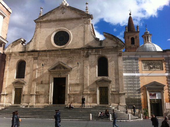 Church Santa Maria del Popolo is situated on the north side of Piazza del Popolo.