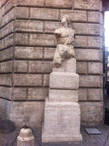  the talking statue of Pasquino not far away from Piazza Navona